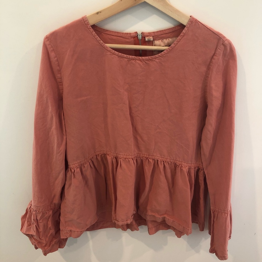Peplum bell sleeve shirt
